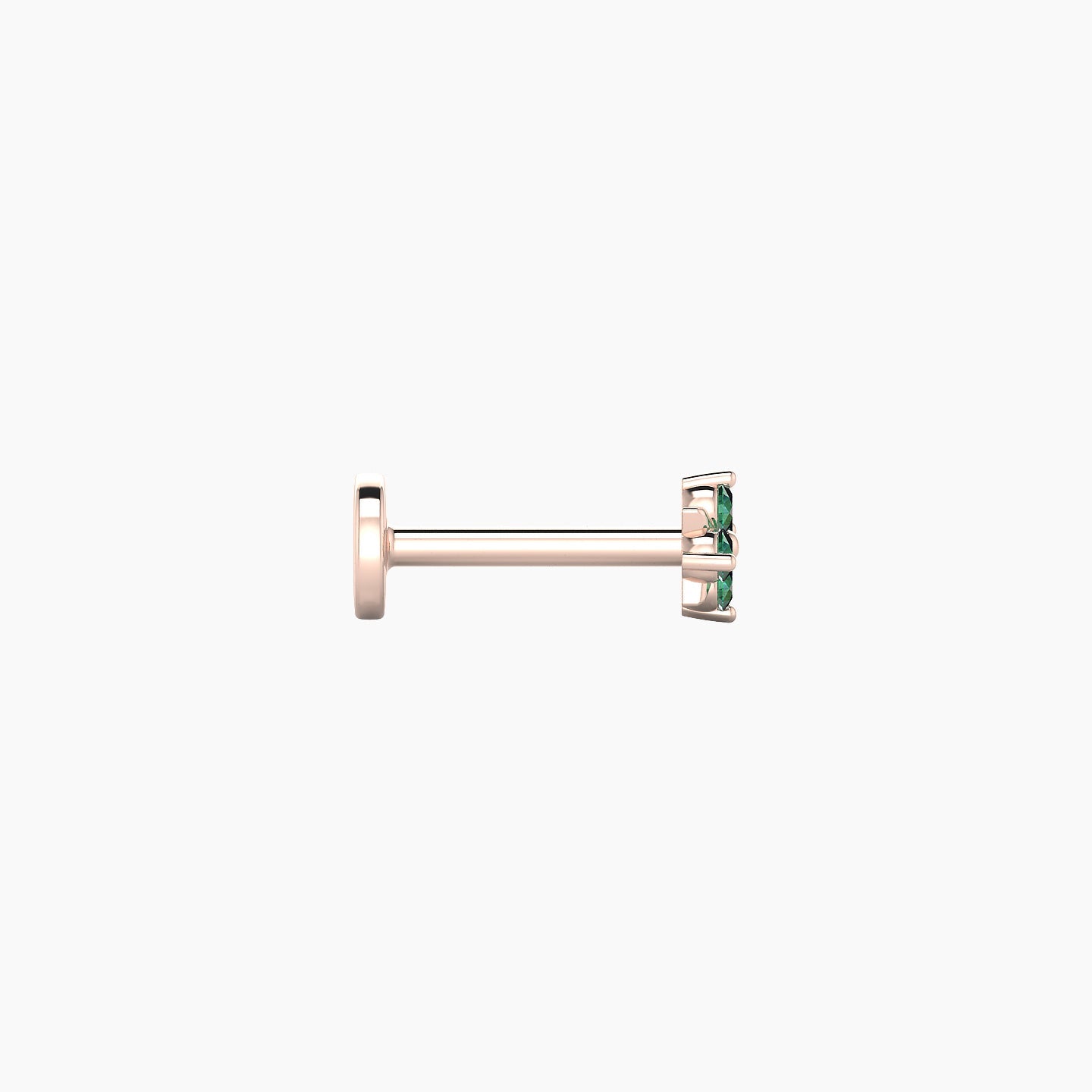 Nymph | 18k Rose Gold 6.5 mm 4 mm Flower Emerald Piercing