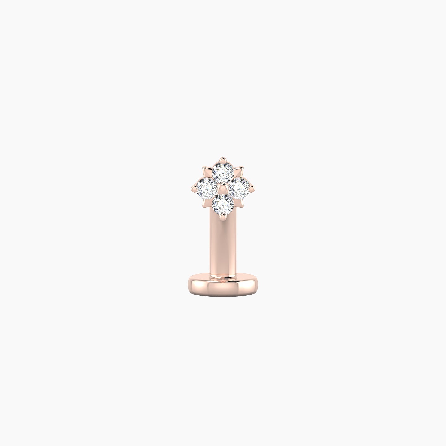 Nymph | 18k Rose Gold 4 mm 8 mm Flower Diamond Floating Navel Piercing