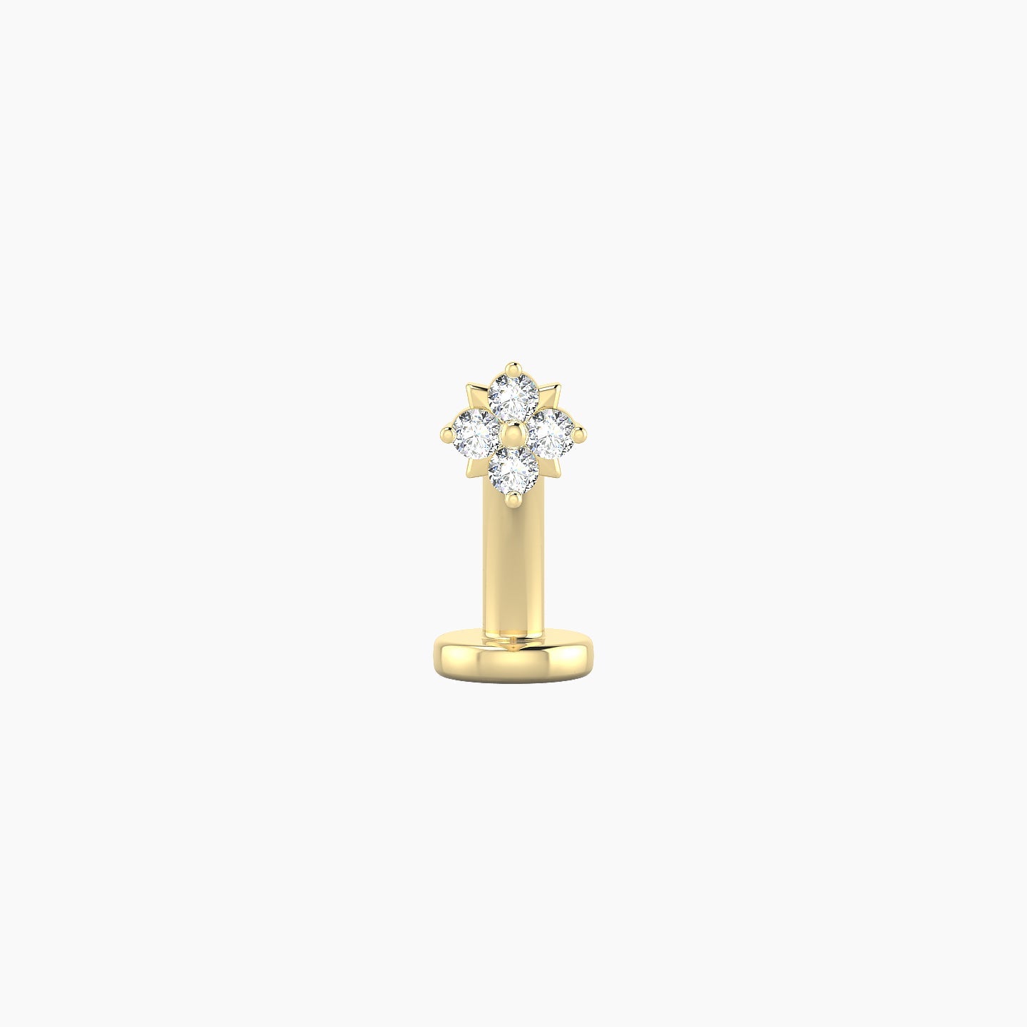 Nymph | 18k Yellow Gold 4 mm 8 mm Flower Diamond Floating Navel Piercing