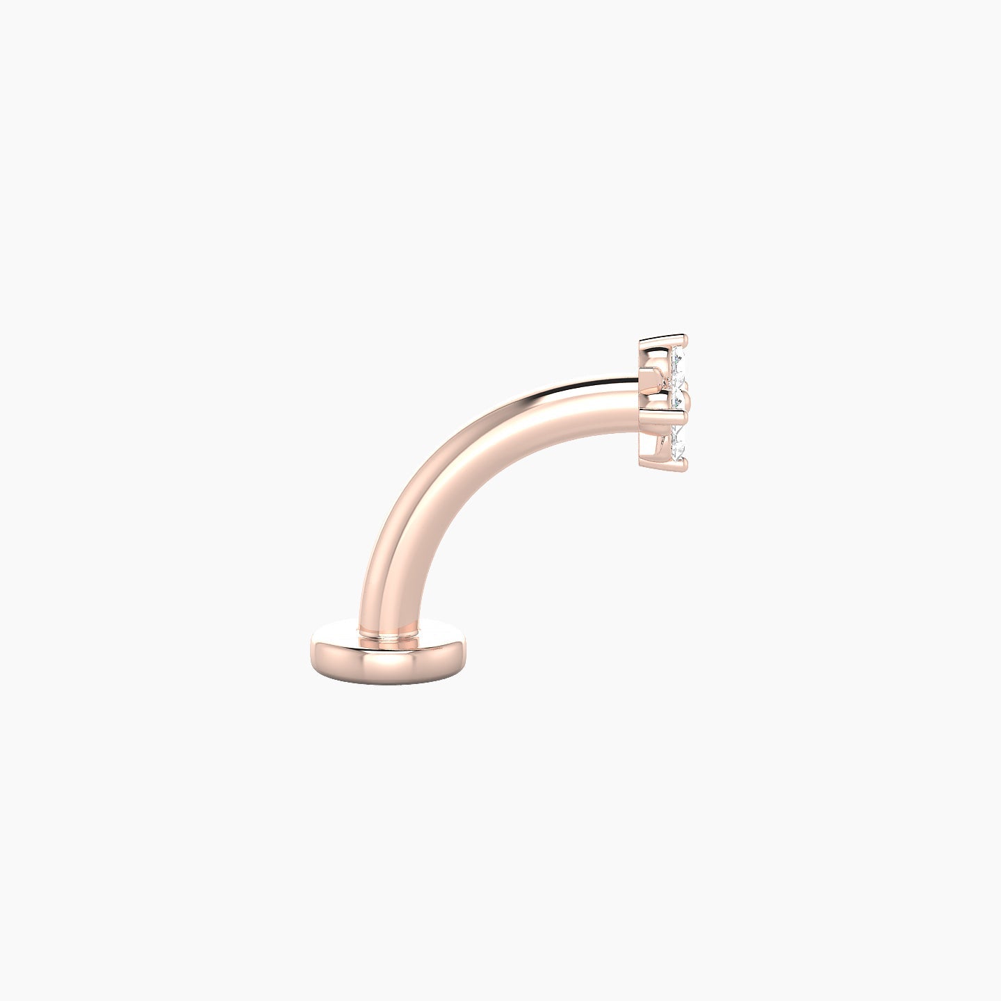 Nymph | 18k Rose Gold 4 mm 8 mm Flower Diamond Floating Navel Piercing