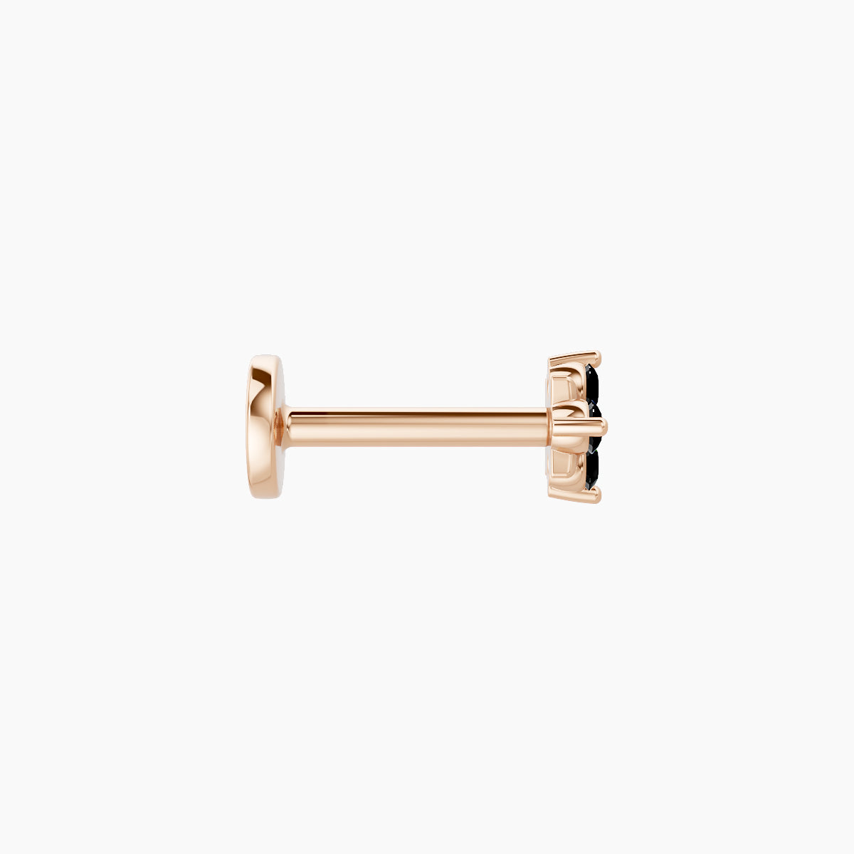 Nymph | 18k Rose Gold 8 mm 4 mm Flower Black Diamond Nose Piercing
