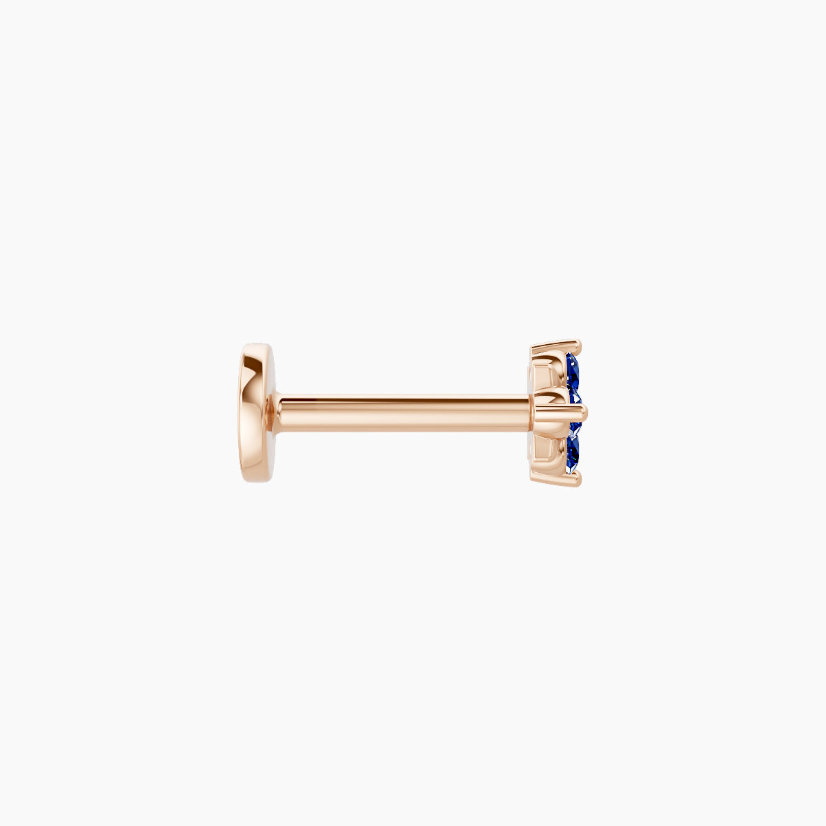 Nymph | 18k Rose Gold 8 mm 4 mm Flower Sapphire Nose Piercing