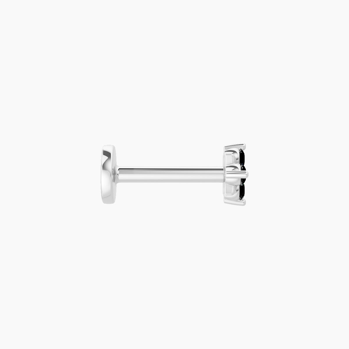 Nymph | 18k White Gold 8 mm 4 mm Flower Black Diamond Nose Piercing