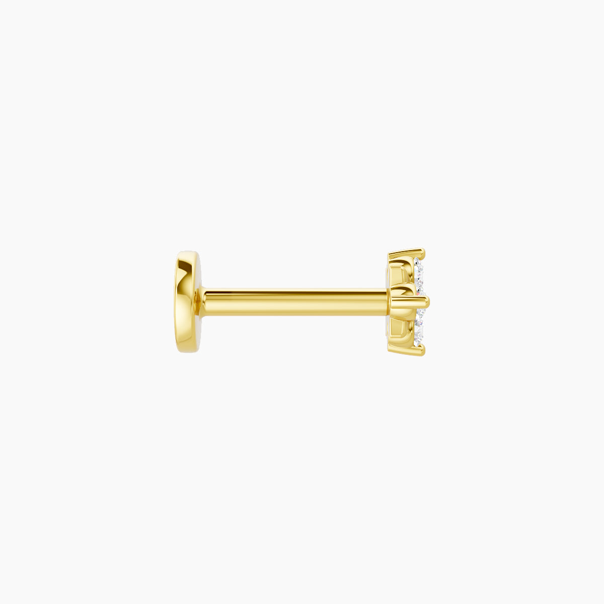 Nymph | 18k Yellow Gold 4 mm 8 mm Flower Diamond Nose Piercing