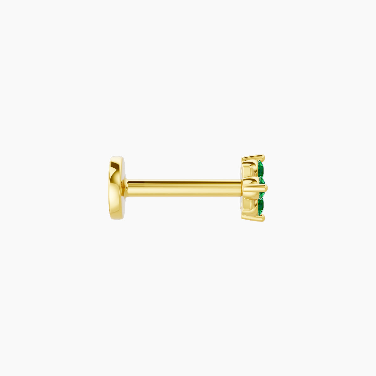 Nymph | 18k Yellow Gold 8 mm 4 mm Flower Emerald Nose Piercing