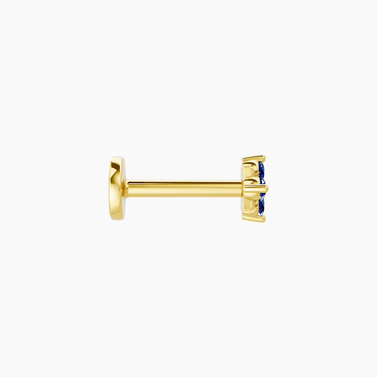 Nymph | 18k Yellow Gold 8 mm 4 mm Flower Sapphire Nose Piercing