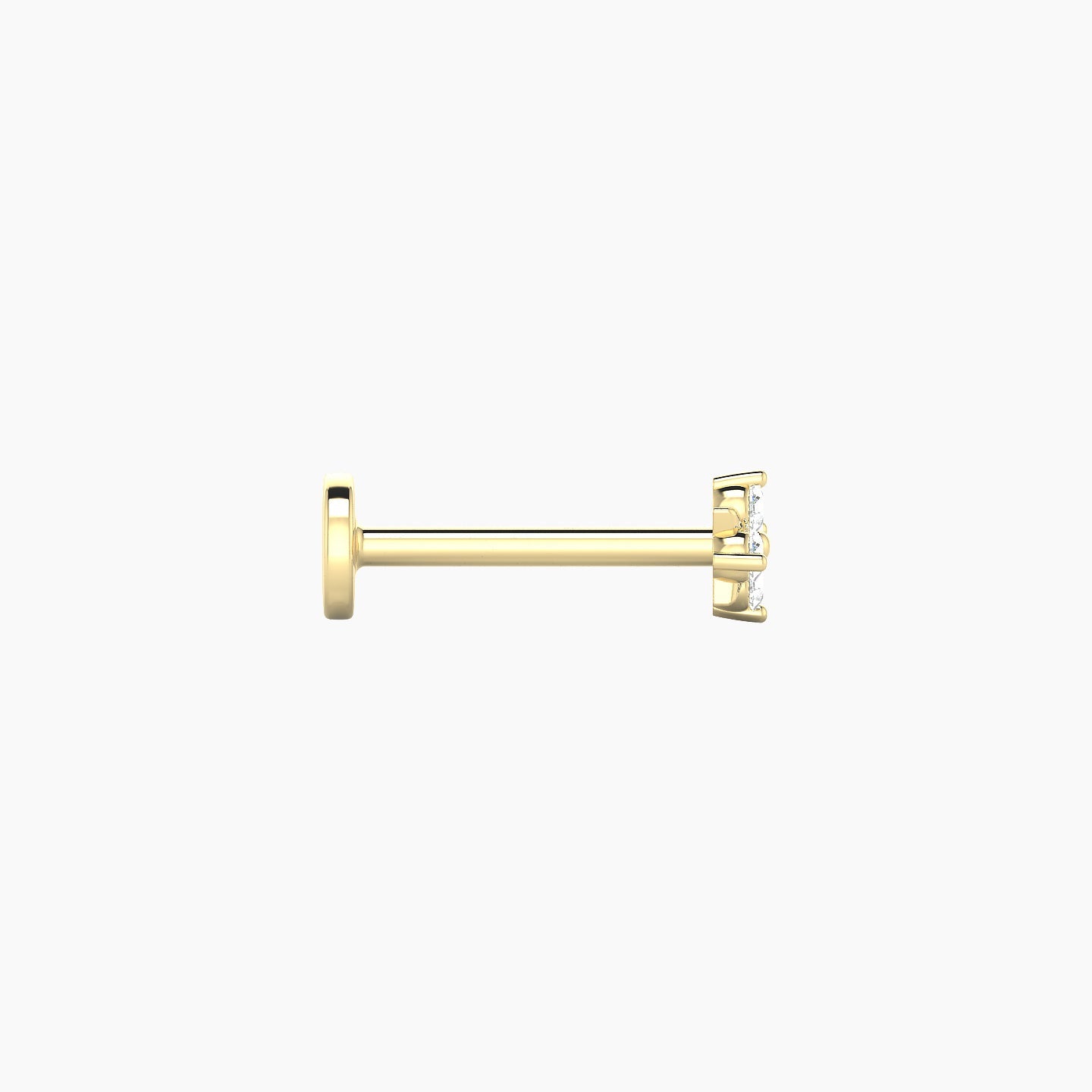 Nymph | 18k Yellow Gold 4 mm 8 mm Flower Diamond Nostril Piercing