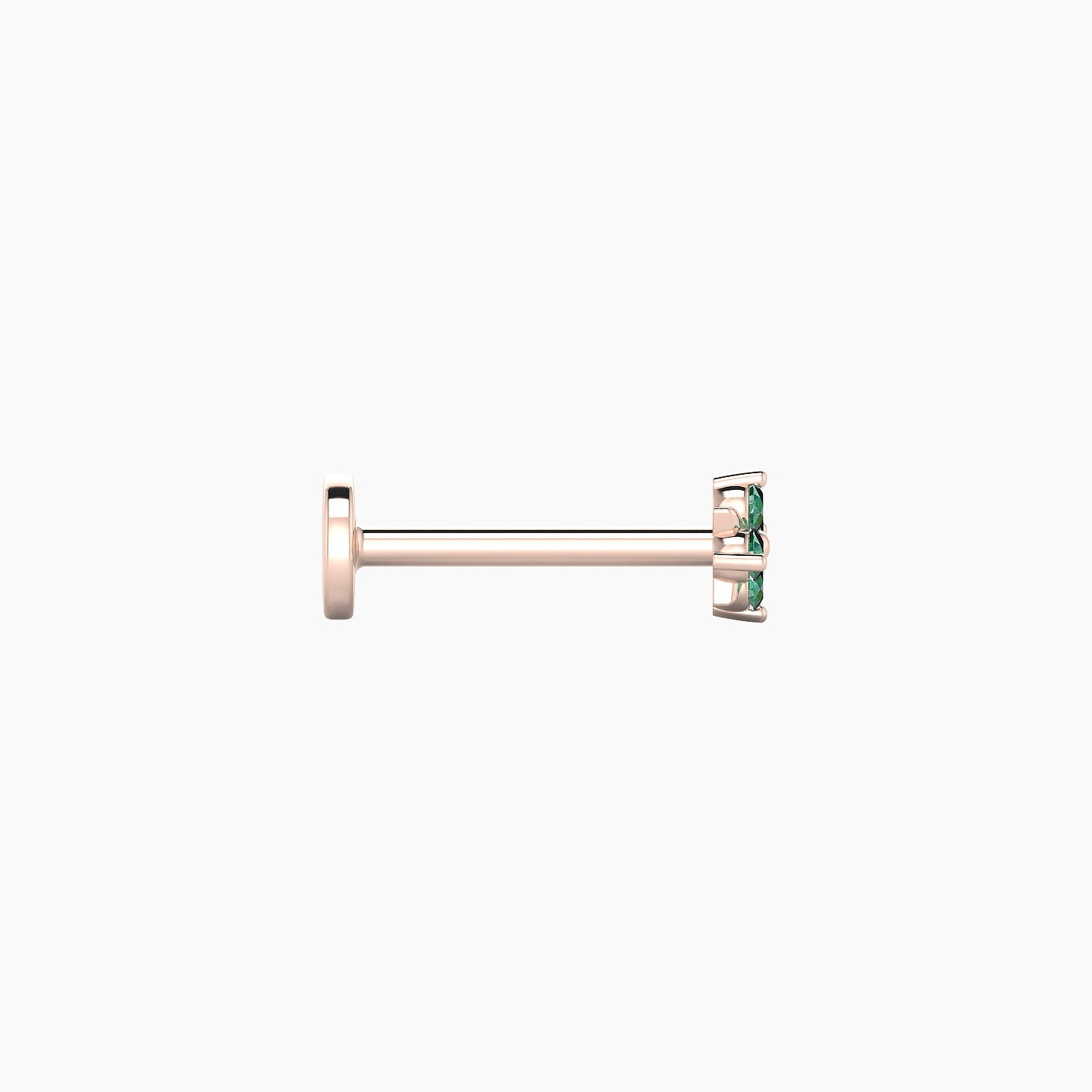 Nymph | 18k Rose Gold 8 mm 4 mm Flower Emerald Piercing