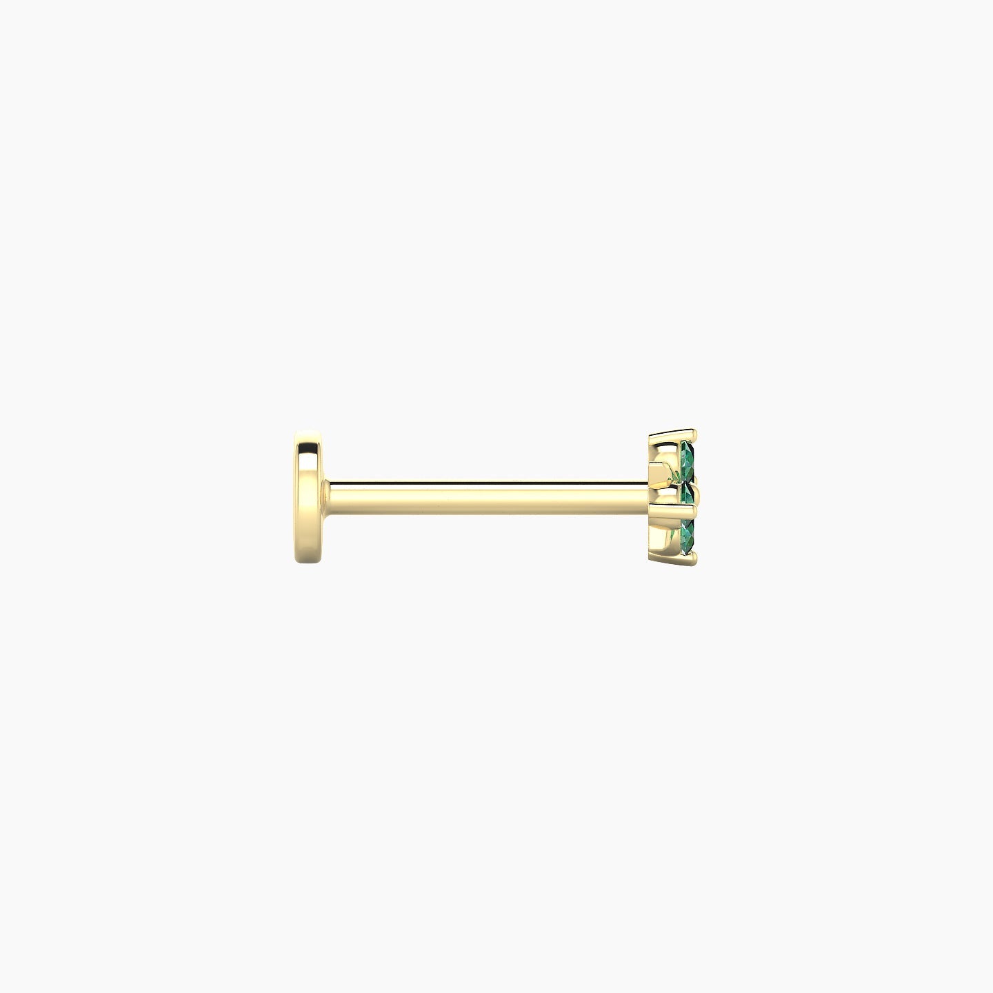 Nymph | 18k Yellow Gold 8 mm 4 mm Flower Emerald Piercing