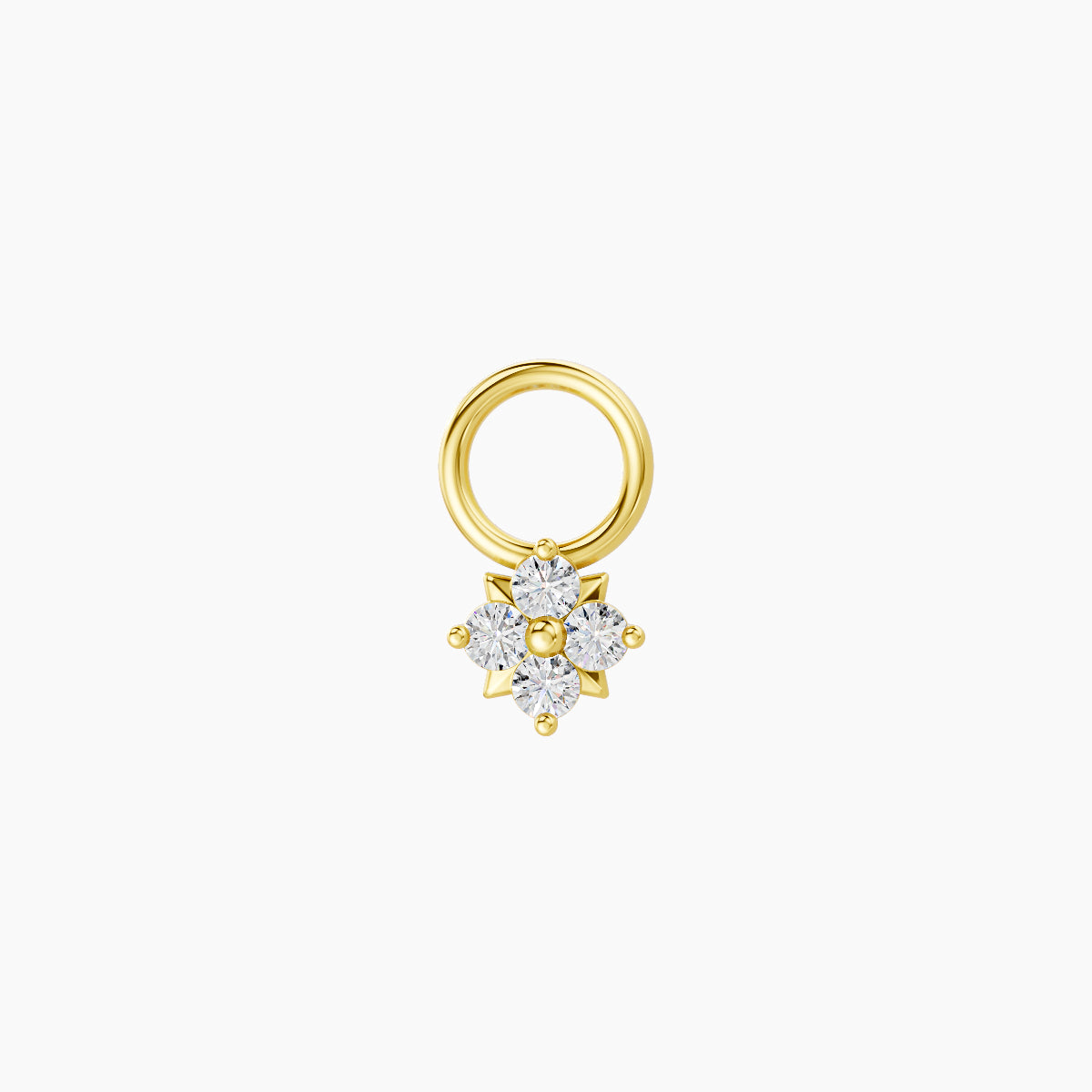 Nymph | 18k Yellow Gold 4 mm Flower Diamond Charm
