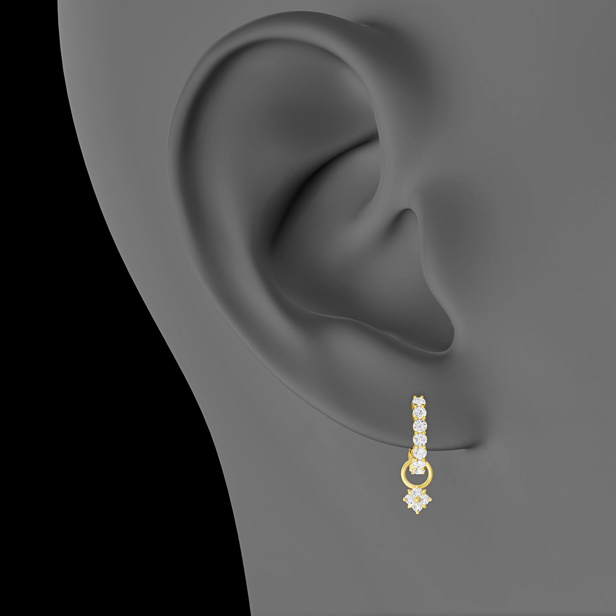 Nymph | 18k Yellow Gold 4 mm Flower Diamond Charm