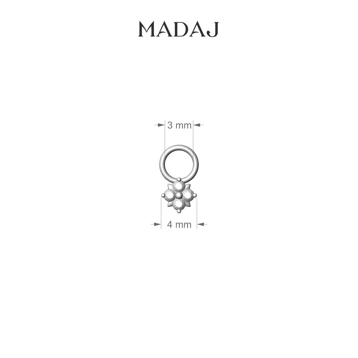 Nymph | 18k White Gold 4 mm Flower Diamond Charm