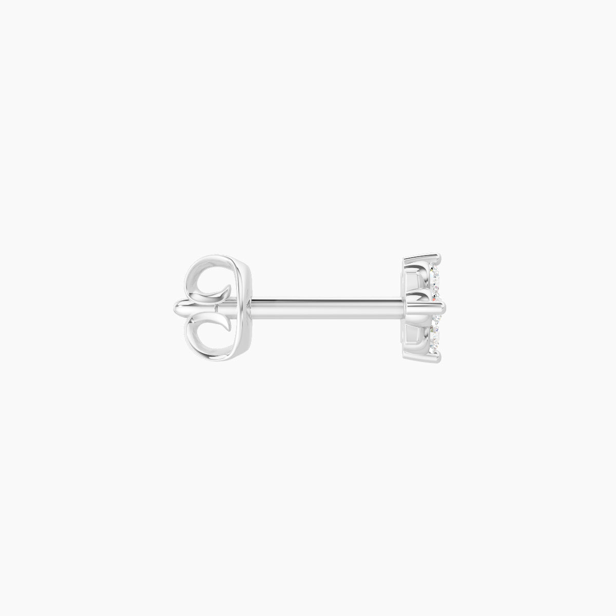 Nymph | 18k White Gold 4 mm Flower Diamond Earring