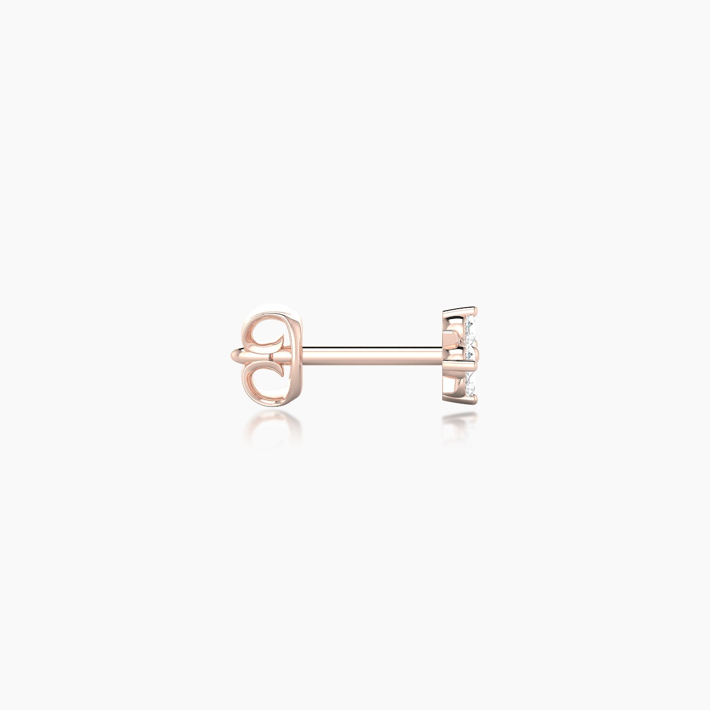 Nymph | 18k Rose Gold 4 mm Flower Diamond Earring