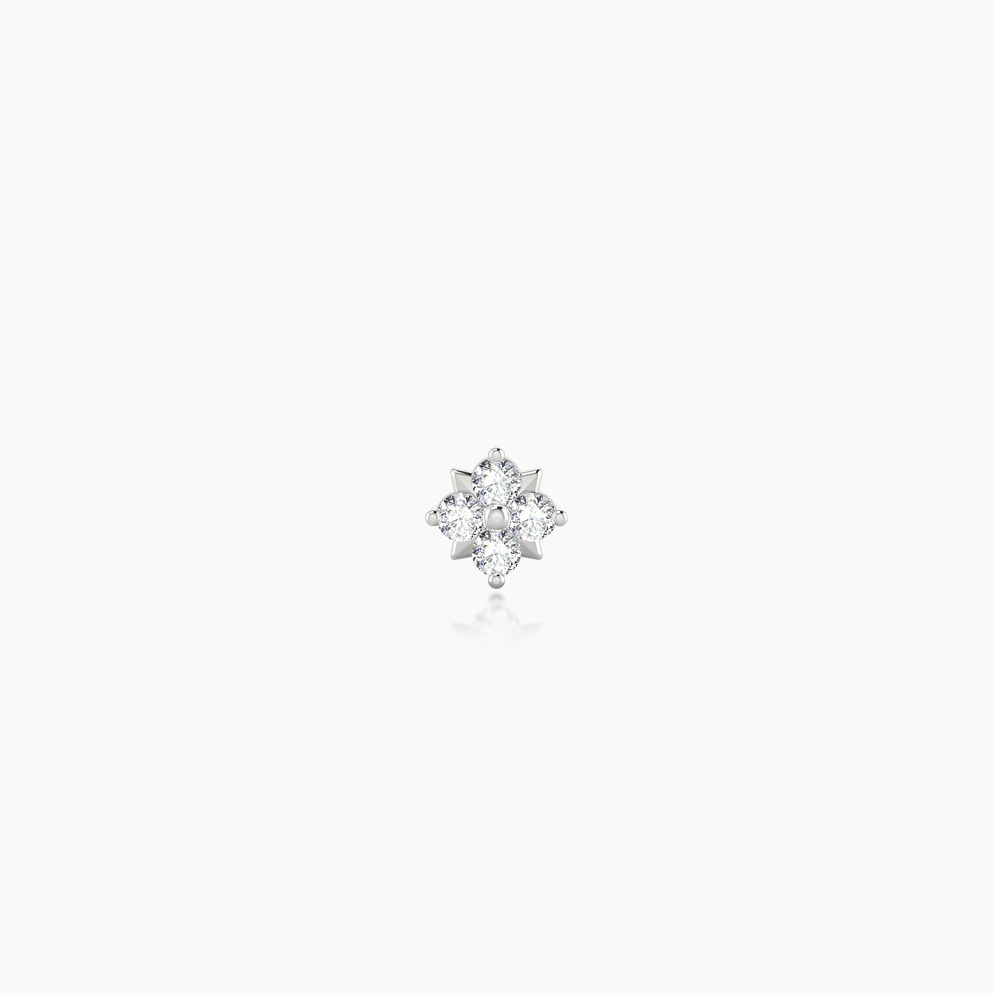 Nymph | 18k White Gold 4 mm Flower Diamond Piercing
