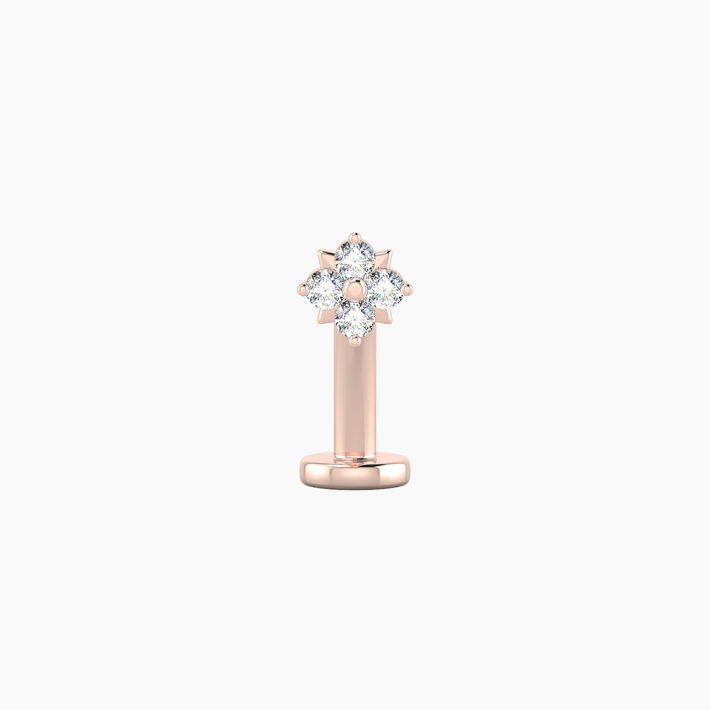 Nymph | 18k Rose Gold 4.5 mm 10 mm Flower Diamond Floating Navel Piercing