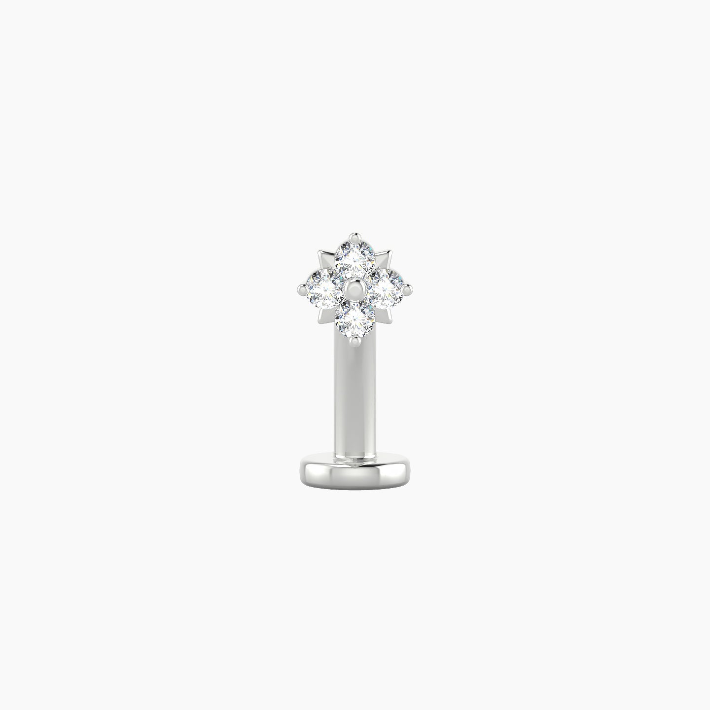 Nymph | 18k White Gold 4.5 mm 10 mm Flower Diamond Floating Navel Piercing