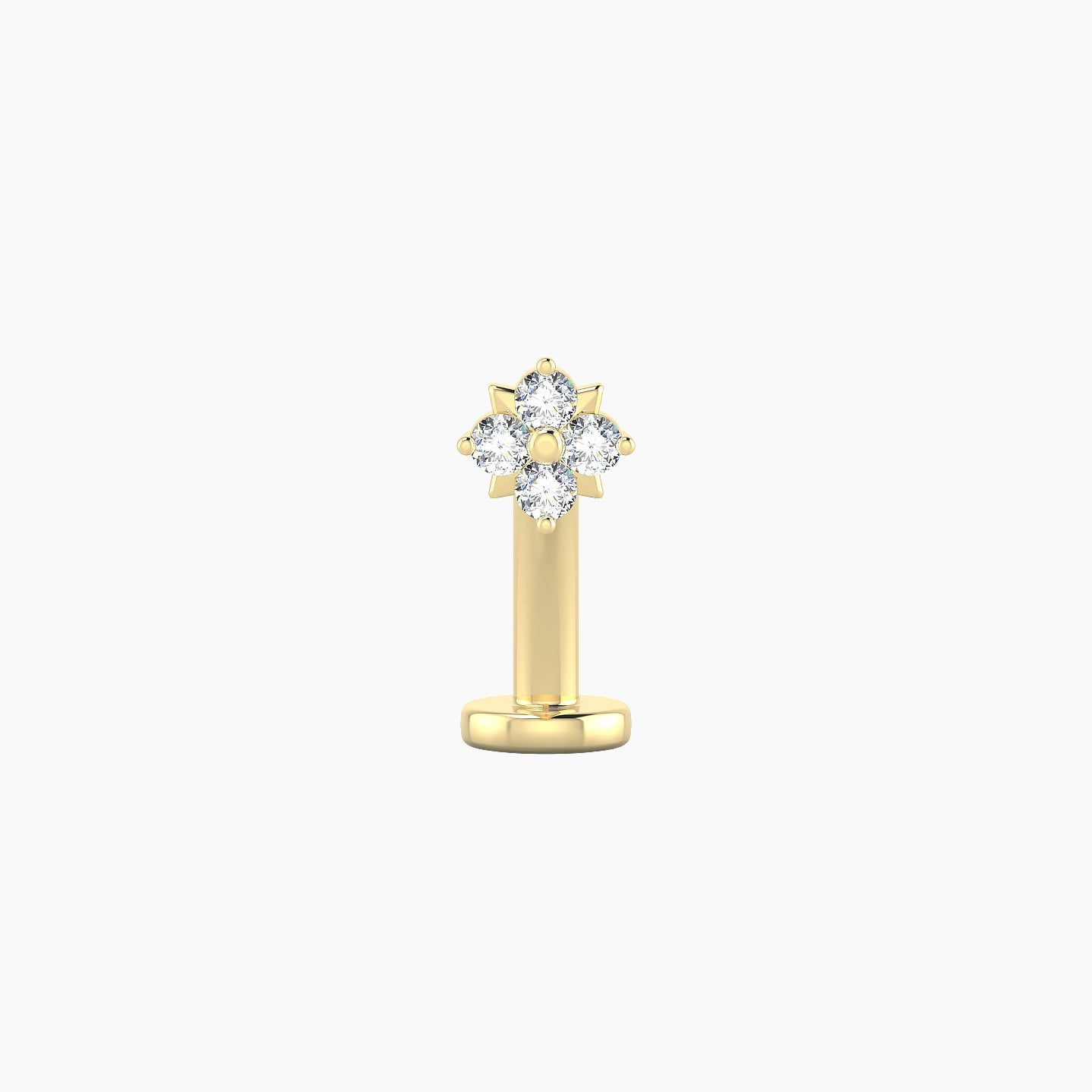 Nymph | 18k Yellow Gold 4.5 mm 10 mm Flower Diamond Floating Navel Piercing