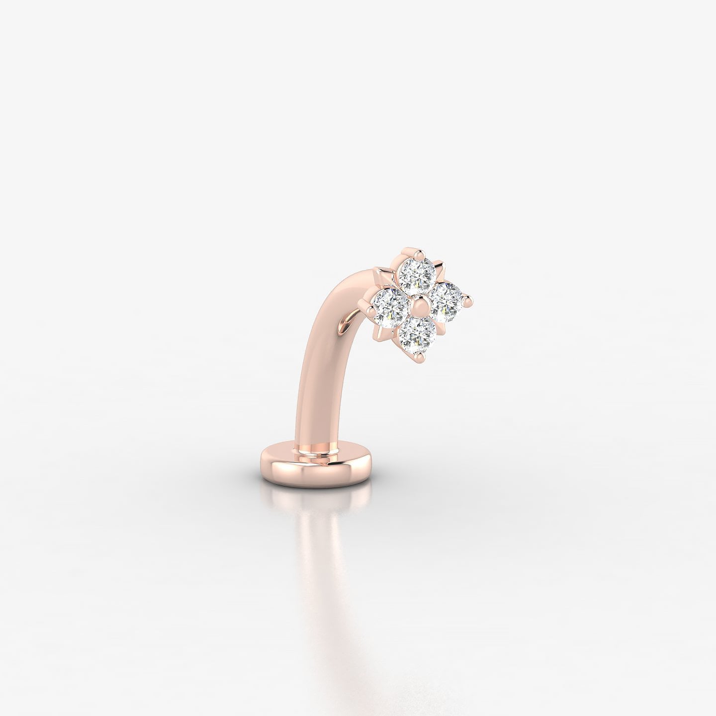 Nymph | 18k Rose Gold 4.5 mm 10 mm Flower Diamond Floating Navel Piercing