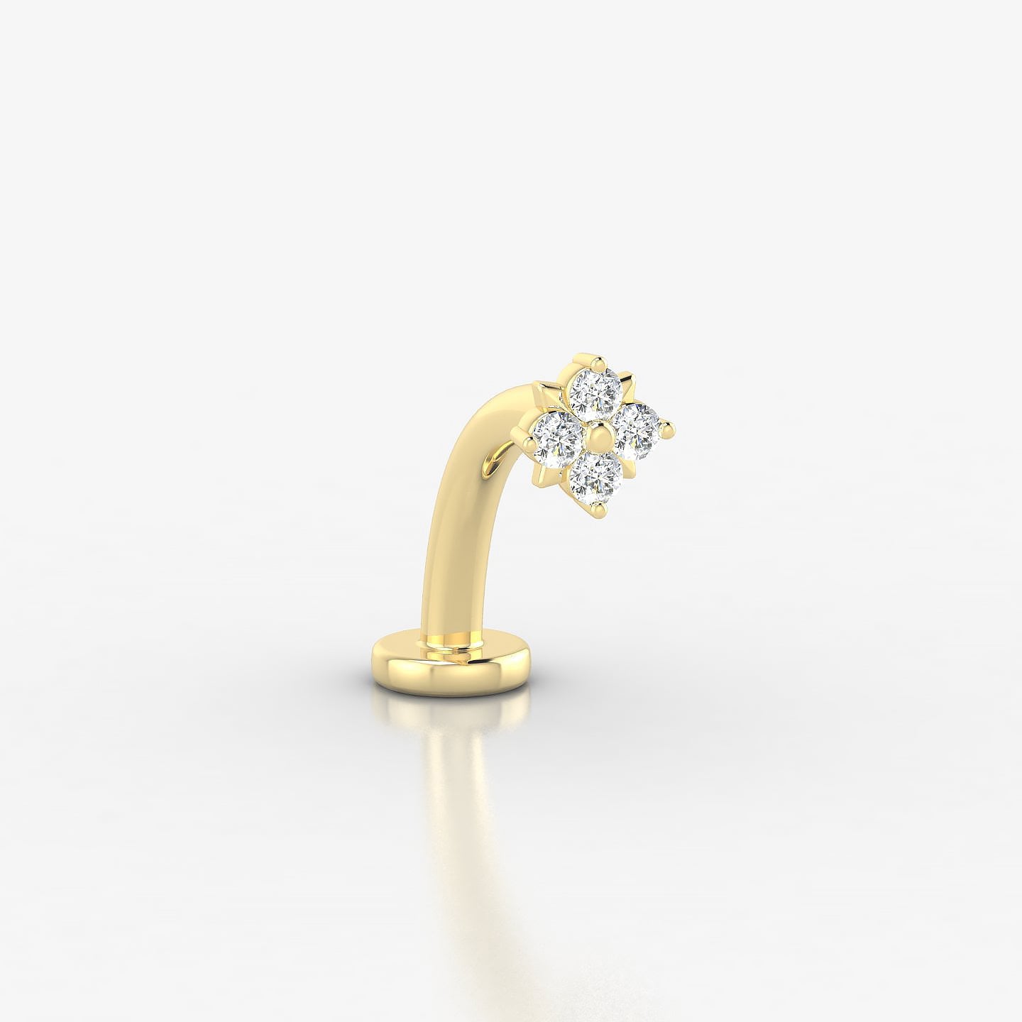 Nymph | 18k Yellow Gold 4.5 mm 10 mm Flower Diamond Floating Navel Piercing