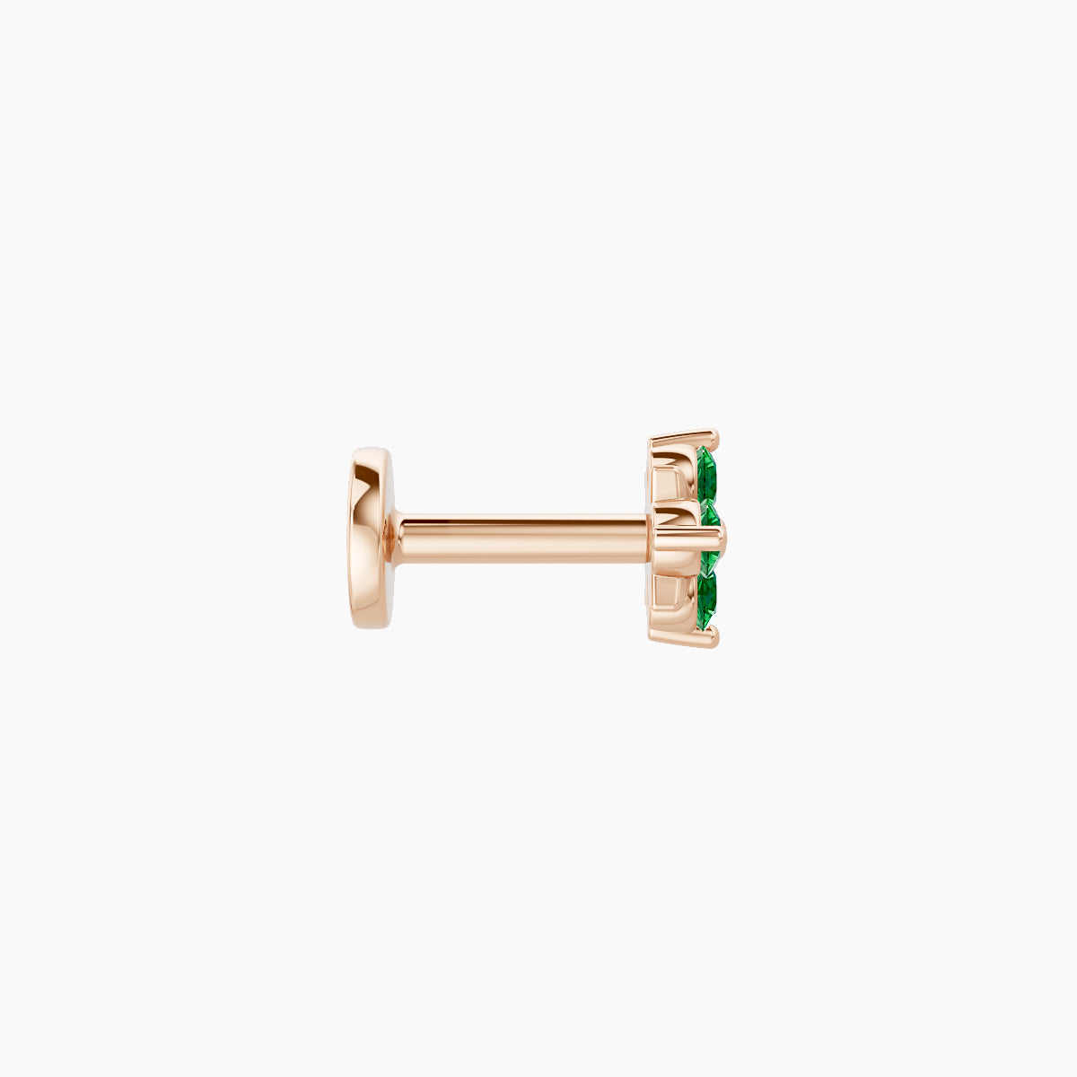 Nymph | 18k Rose Gold 5 mm 4.5 mm Flower Emerald Nose Piercing