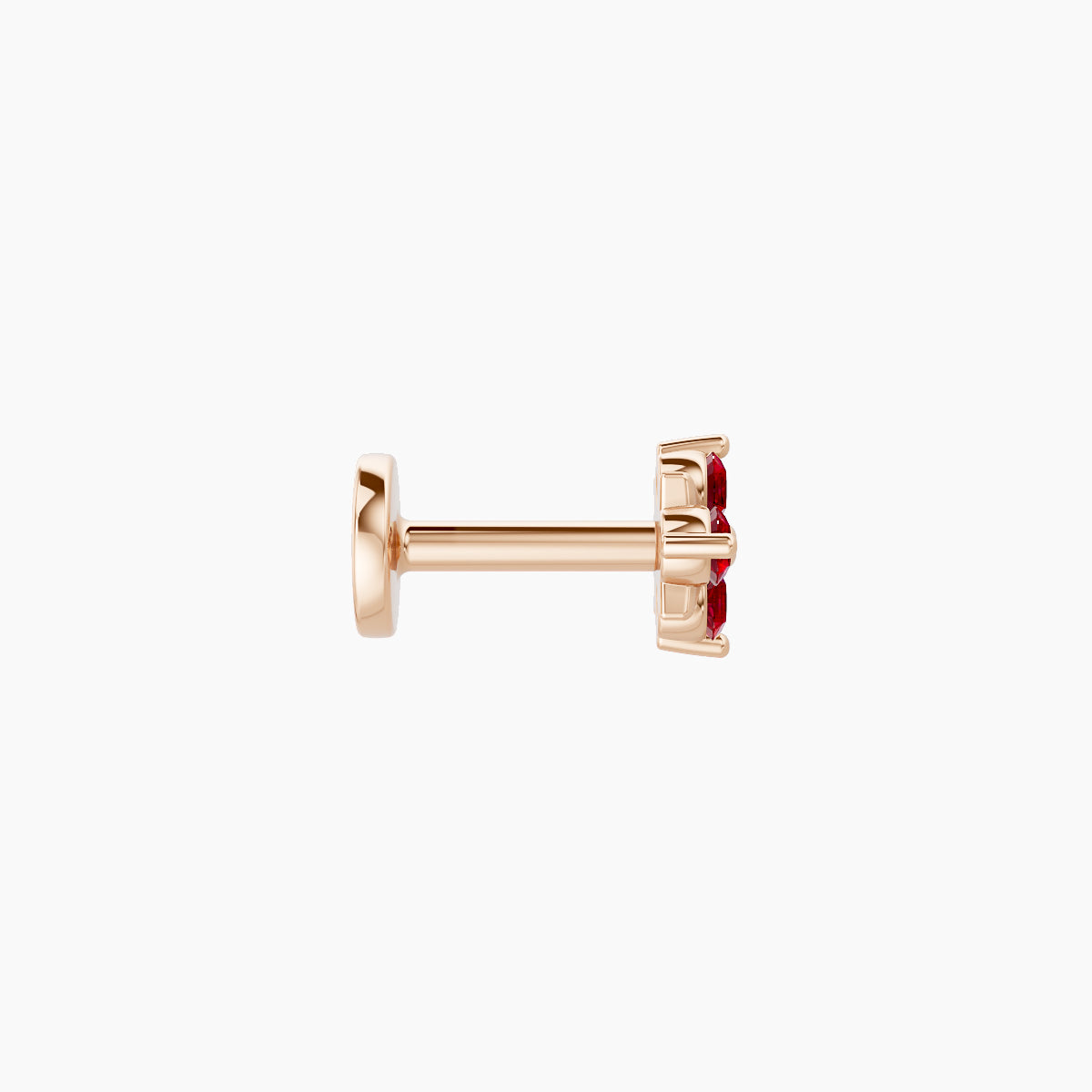 Nymph | 18k Rose Gold 5 mm 4.5 mm Flower Ruby Nose Piercing