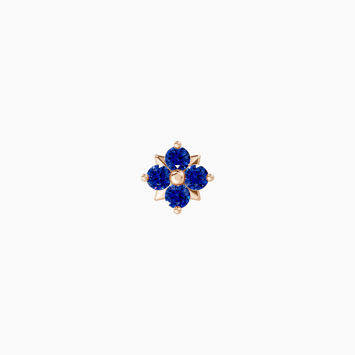 Nymph | 18k Rose Gold 5 mm 4.5 mm Flower Sapphire Nose Piercing