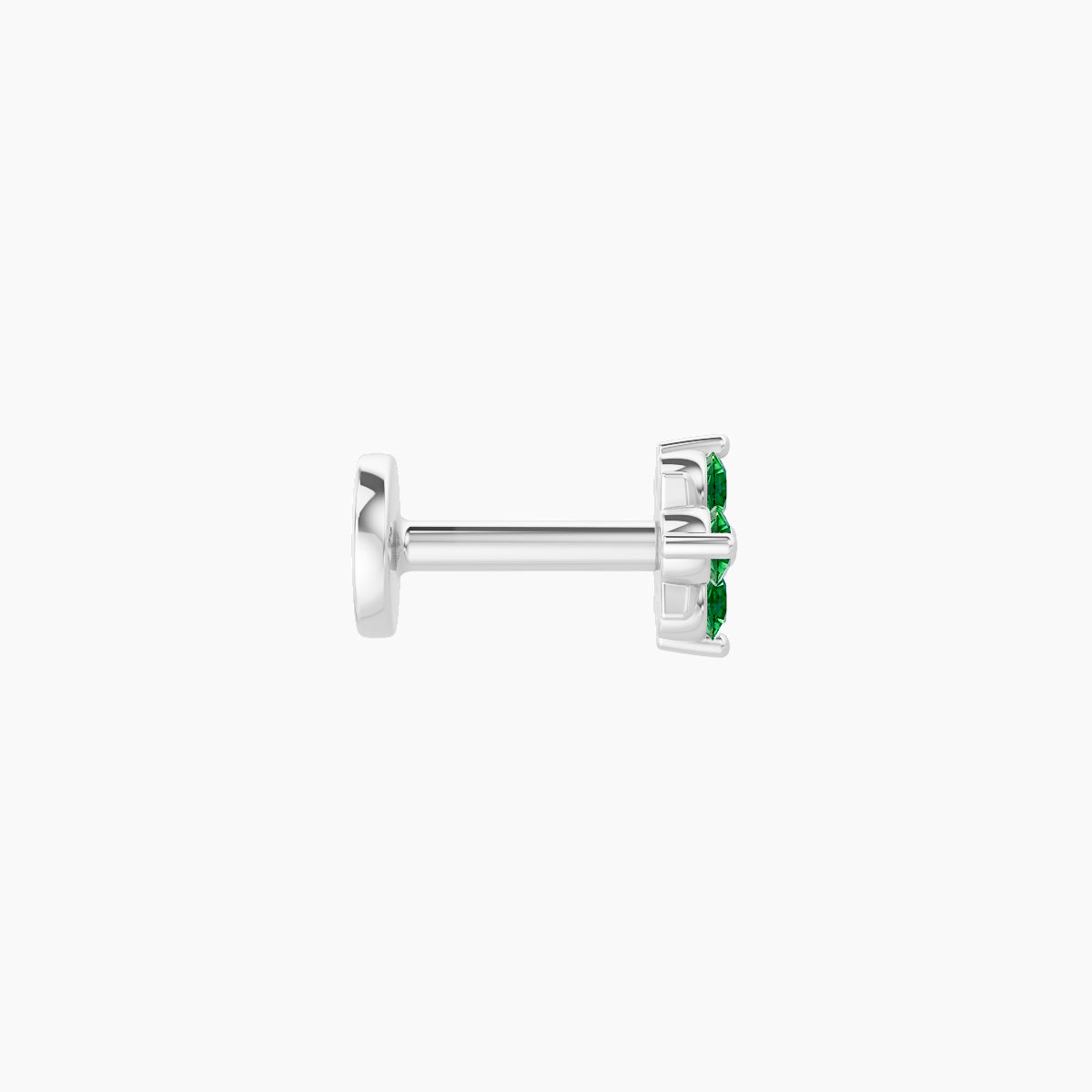 Nymph | 18k White Gold 5 mm 4.5 mm Flower Emerald Nose Piercing