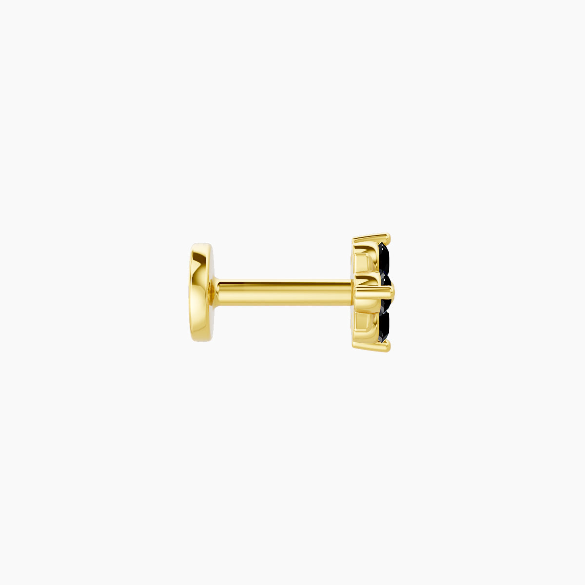 Nymph | 18k Yellow Gold 5 mm 4.5 mm Flower Black Diamond Nose Piercing