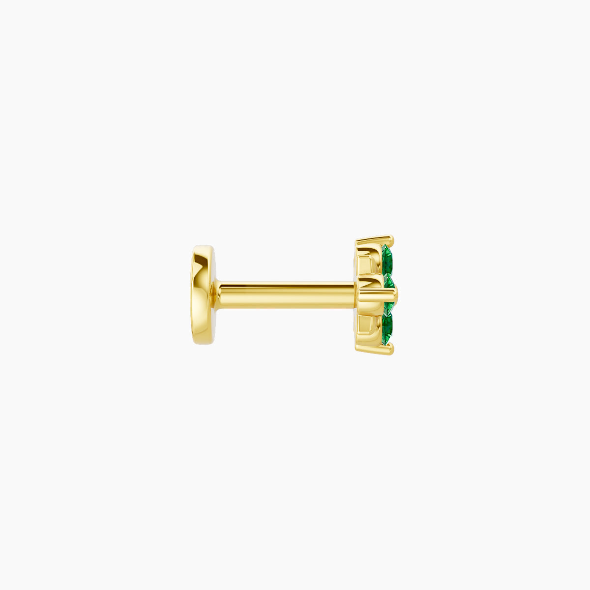 Nymph | 18k Yellow Gold 5 mm 4.5 mm Flower Emerald Nose Piercing