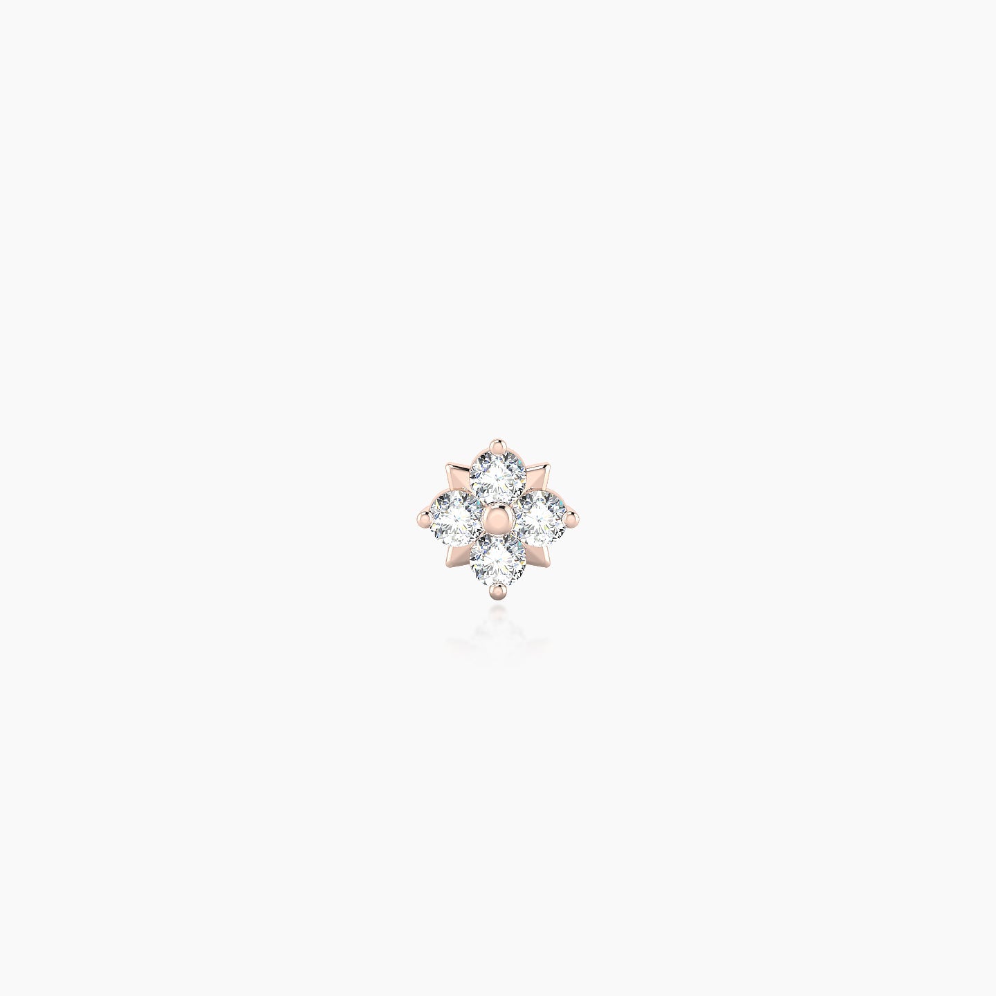 Nymph | 18k Rose Gold 4.5 mm 5 mm Flower Diamond Nostril Piercing