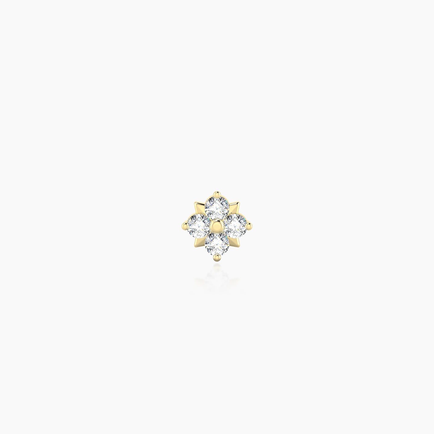 Nymph | 18k Yellow Gold 4.5 mm 5 mm Flower Diamond Nostril Piercing