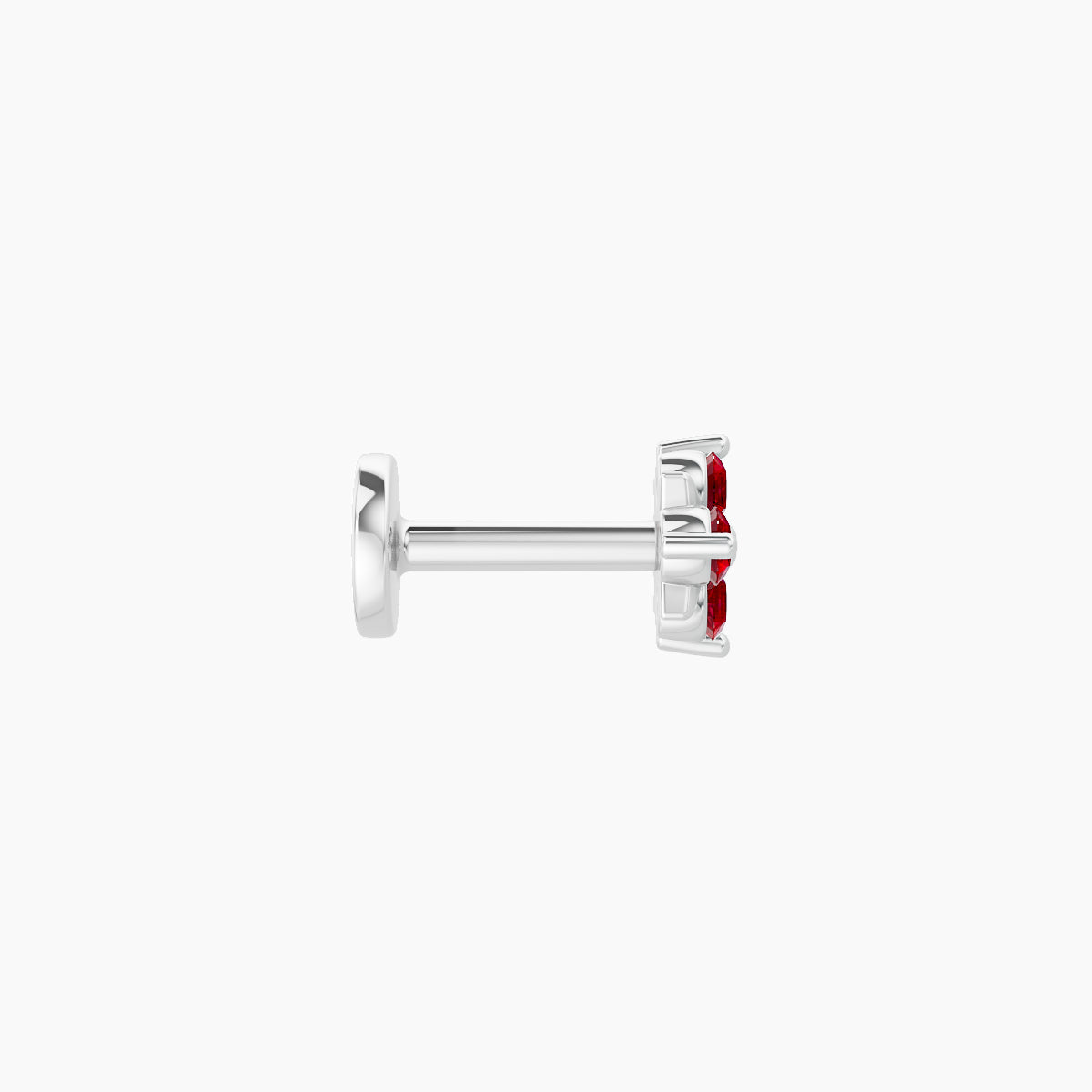 Nymph | 18k White Gold 5 mm 4.5 mm Flower Ruby Piercing