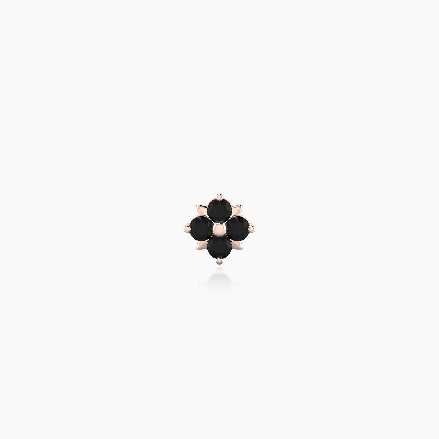 Nymph | 18k Rose Gold 5 mm 4.5 mm Flower Black Diamond Piercing