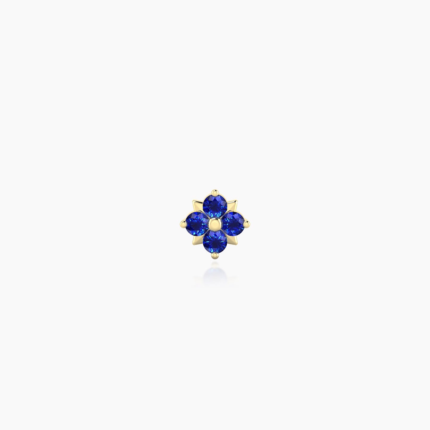 Nymph | 18k Yellow Gold 5 mm 4.5 mm Flower Sapphire Piercing