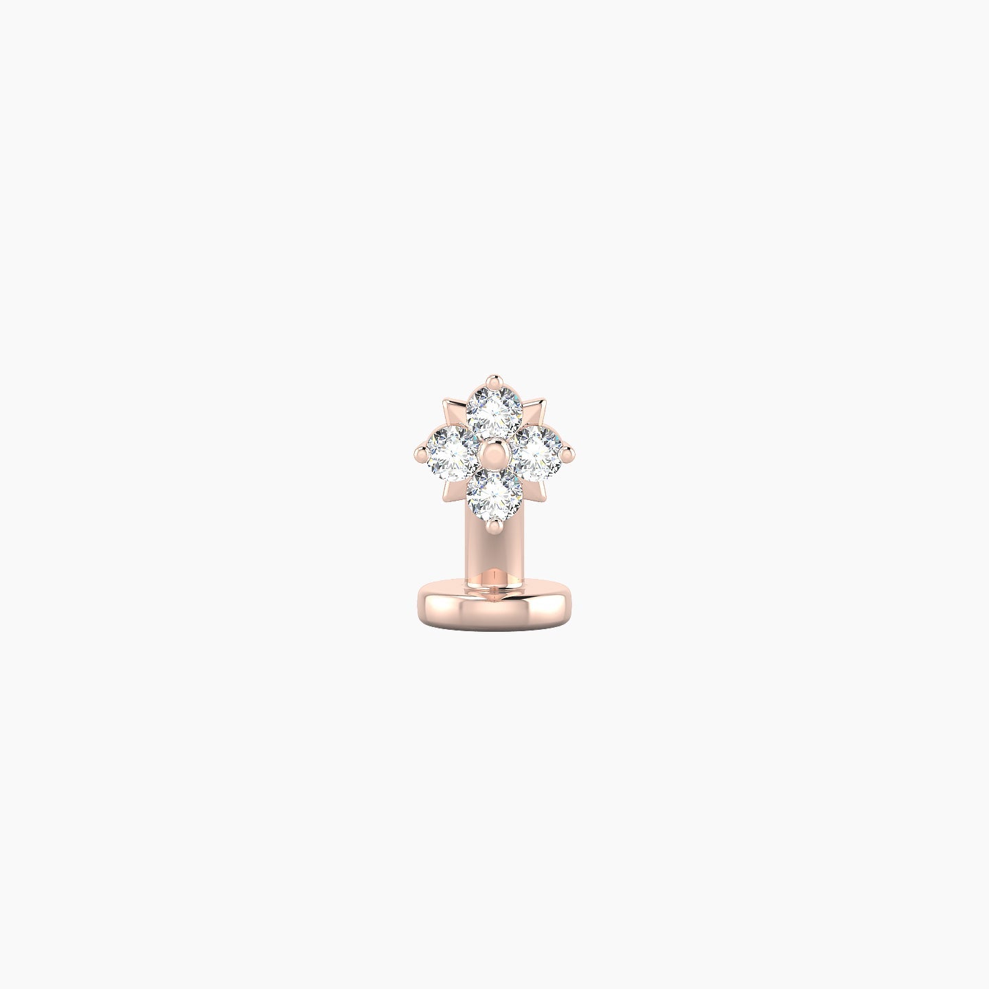 Nymph | 18k Rose Gold 4.5 mm 6 mm Flower Diamond Floating Navel Piercing