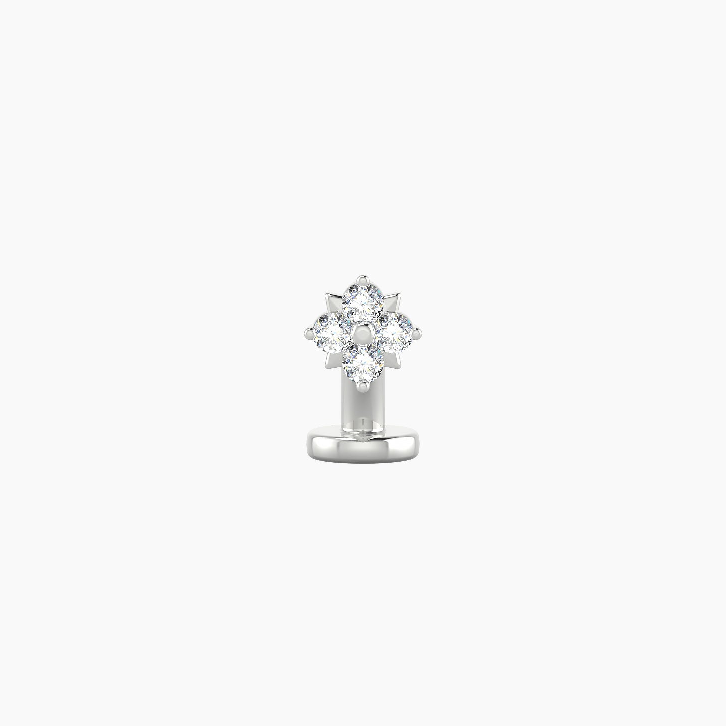 Nymph | 18k White Gold 4.5 mm 6 mm Flower Diamond Floating Navel Piercing