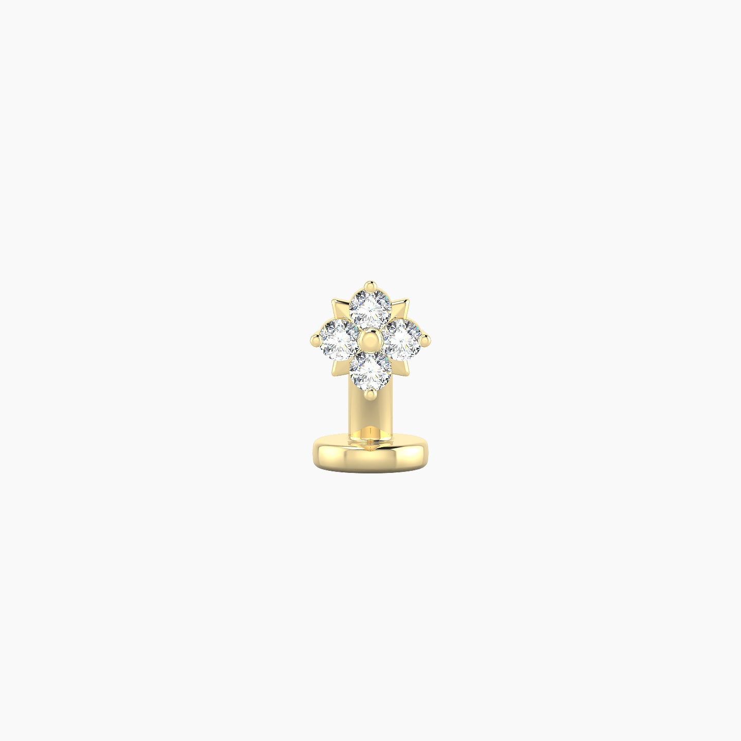 Nymph | 18k Yellow Gold 4.5 mm 6 mm Flower Diamond Floating Navel Piercing