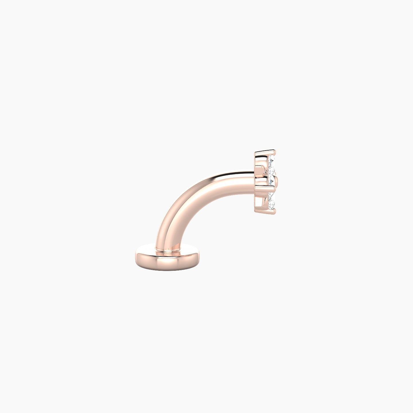 Nymph | 18k Rose Gold 4.5 mm 6 mm Flower Diamond Floating Navel Piercing