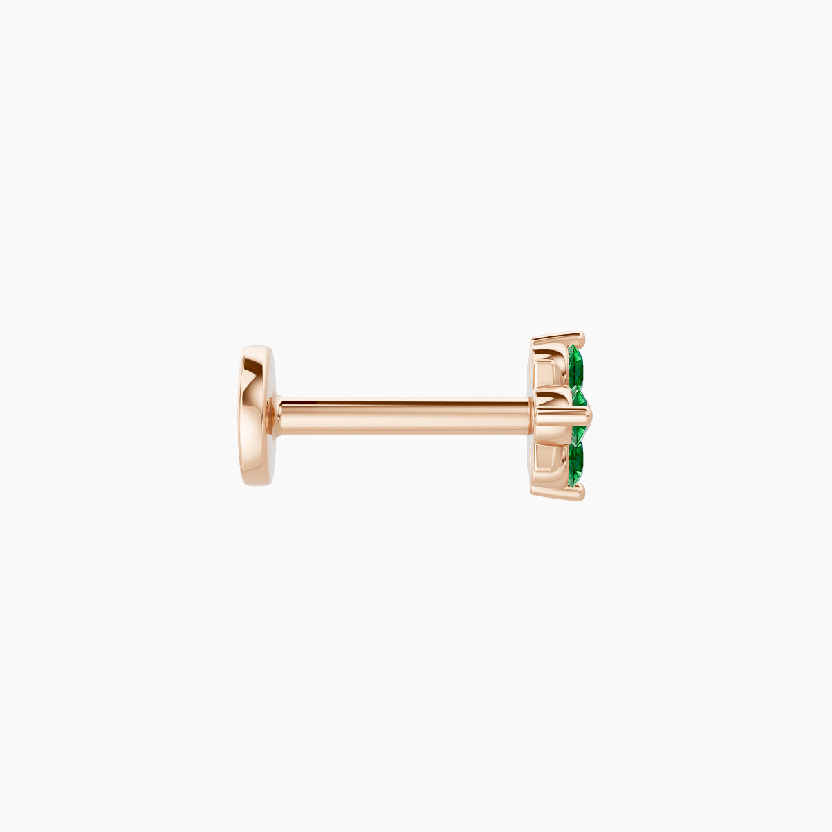Nymph | 18k Rose Gold 6.5 mm 4.5 mm Flower Emerald Nose Piercing