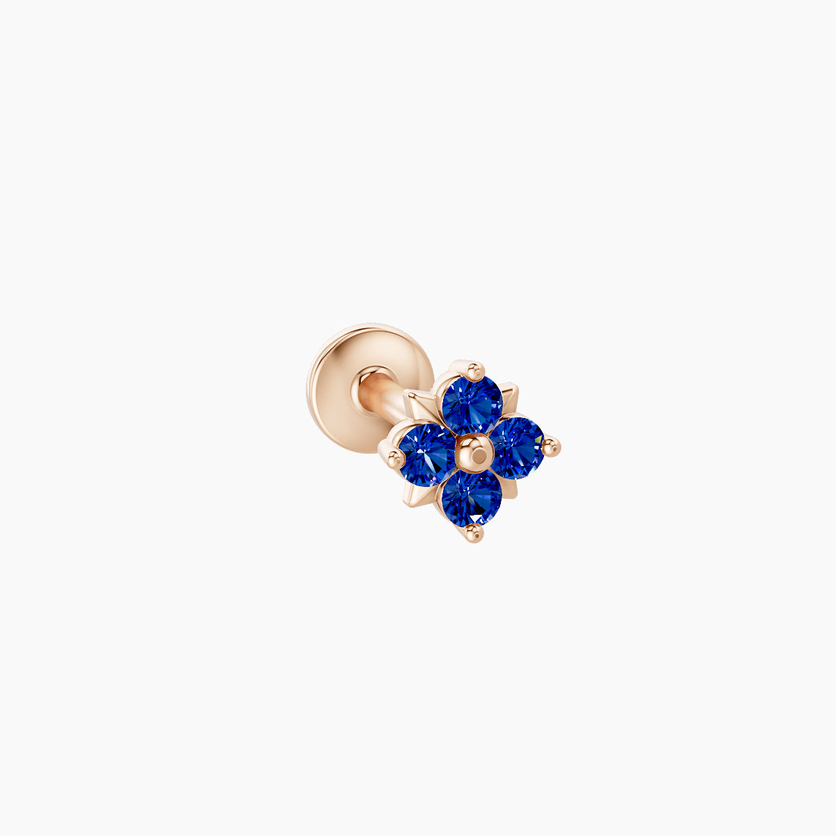 Nymph | 18k Rose Gold 6.5 mm 4.5 mm Flower Sapphire Nose Piercing