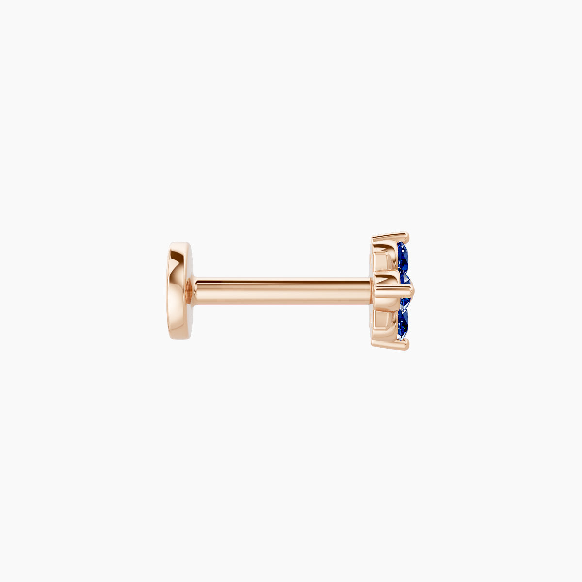 Nymph | 18k Rose Gold 6.5 mm 4.5 mm Flower Sapphire Nose Piercing