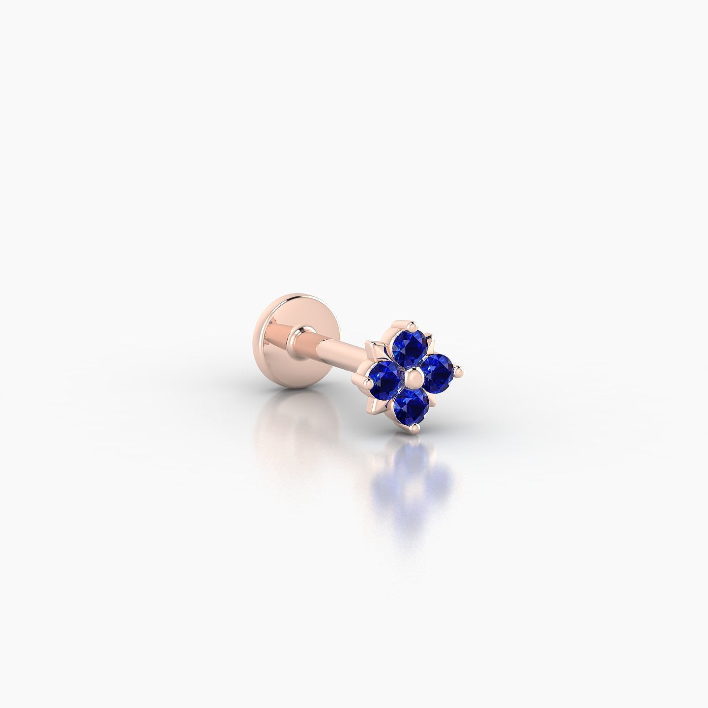 Nymph | 18k Rose Gold 6.5 mm 4.5 mm Flower Sapphire Nostril Piercing