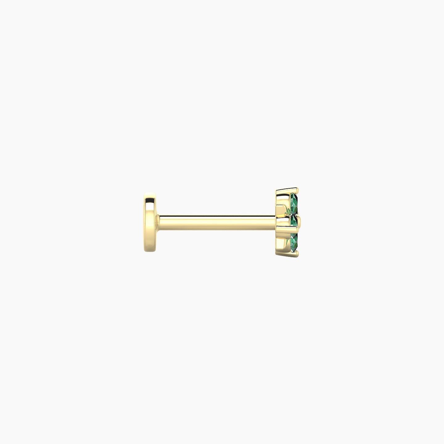 Nymph | 18k Yellow Gold 6.5 mm 4.5 mm Flower Emerald Piercing