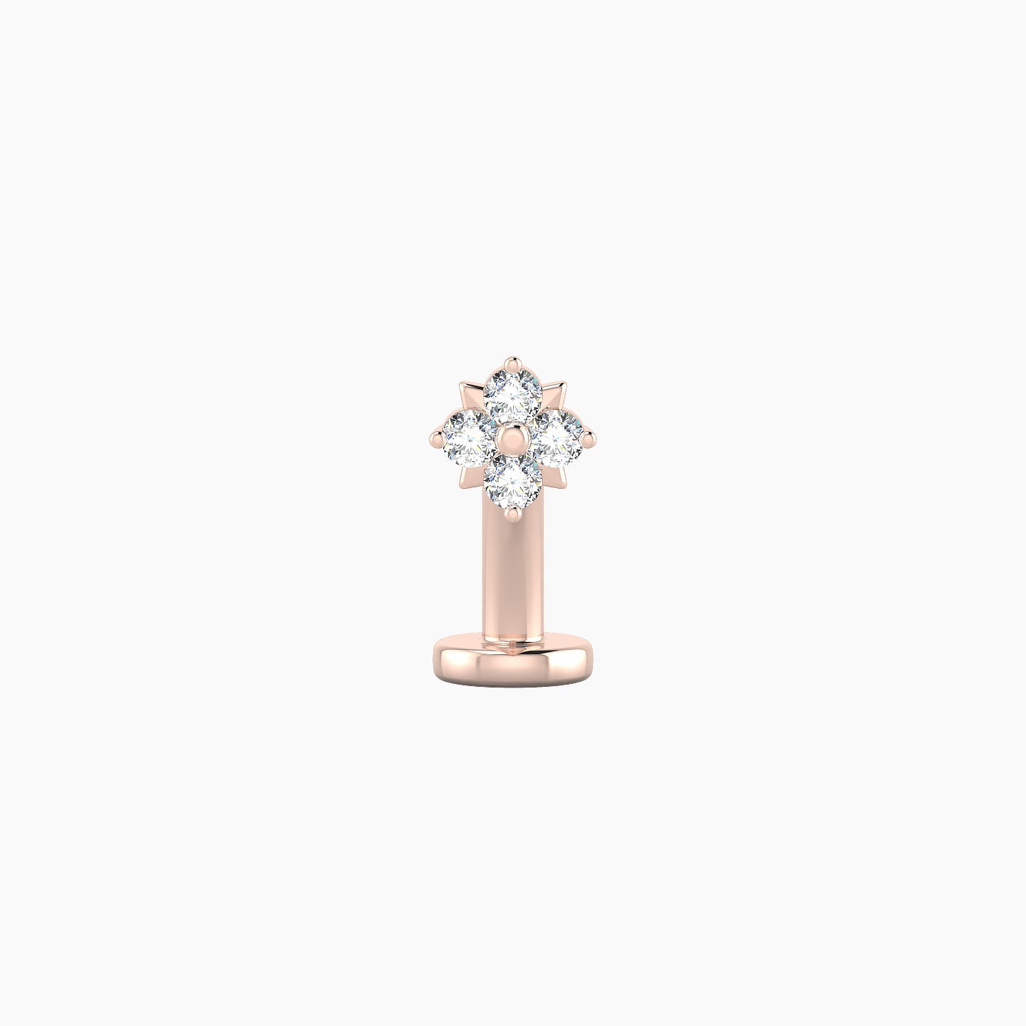 Nymph | 18k Rose Gold 4.5 mm 8 mm Flower Diamond Floating Navel Piercing