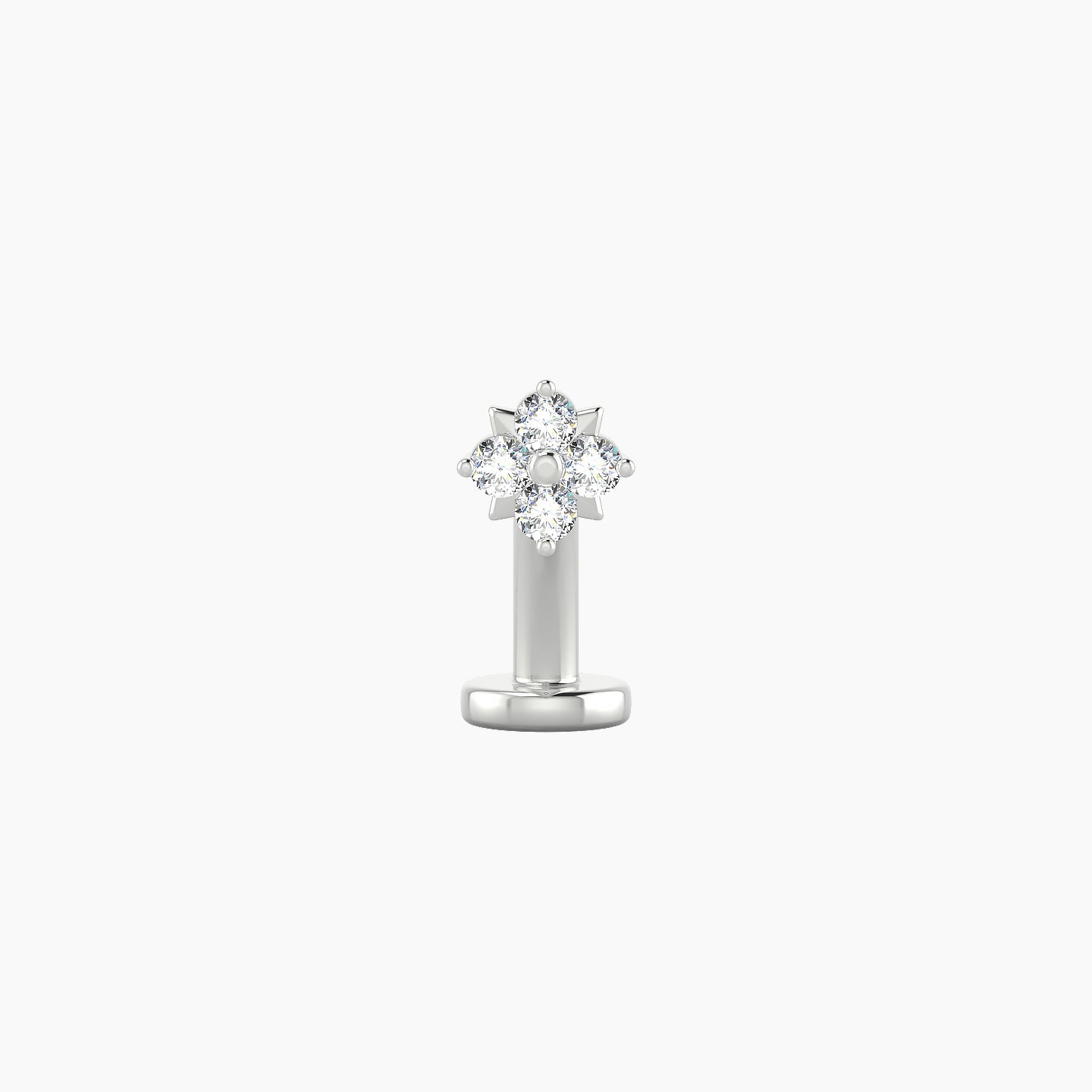 Nymph | 18k White Gold 4.5 mm 8 mm Flower Diamond Floating Navel Piercing