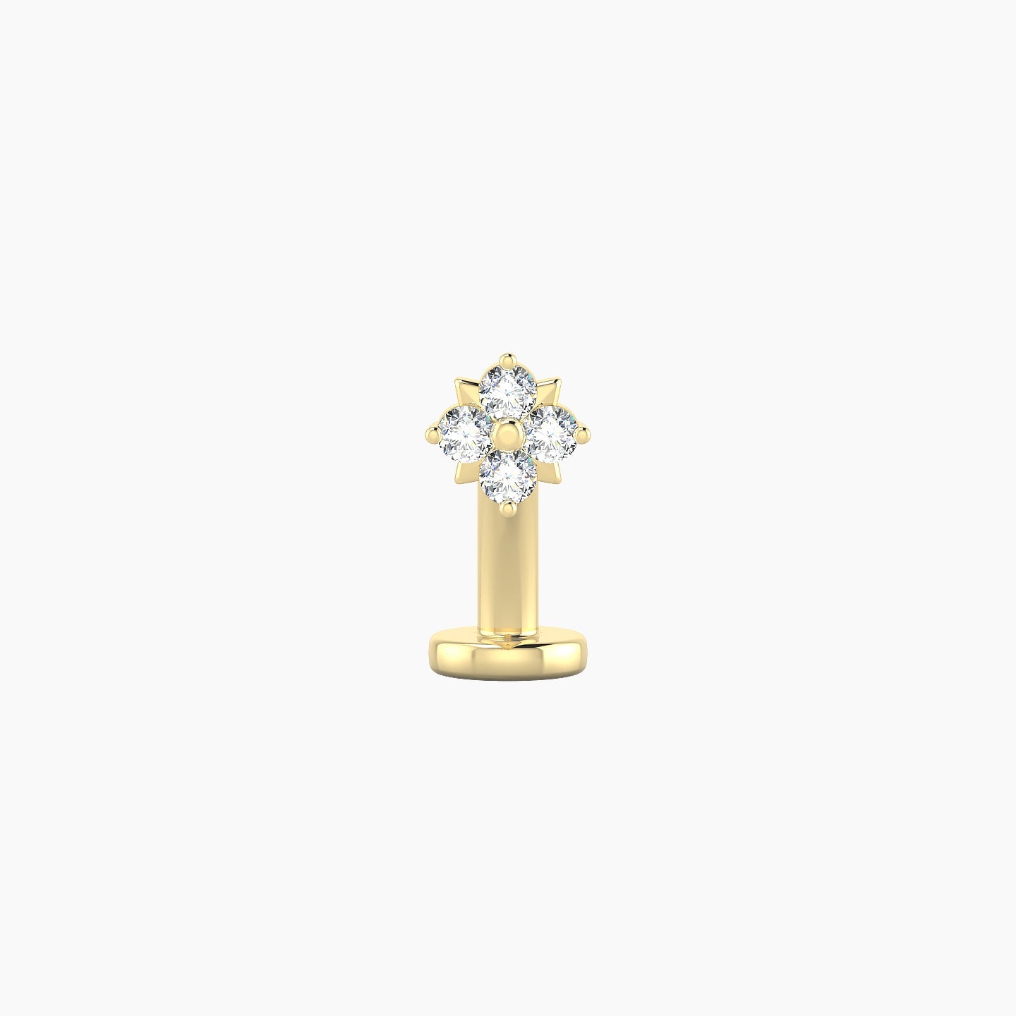 Nymph | 18k Yellow Gold 4.5 mm 8 mm Flower Diamond Floating Navel Piercing