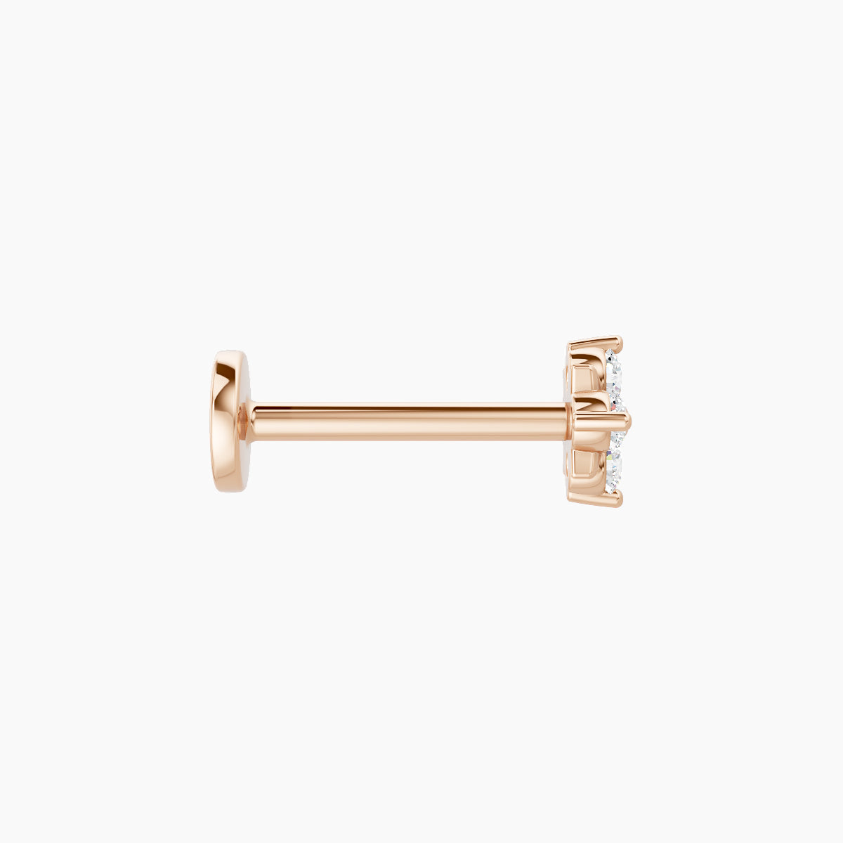 Nymph | 18k Rose Gold 4.5 mm 8 mm Flower Diamond Nose Piercing