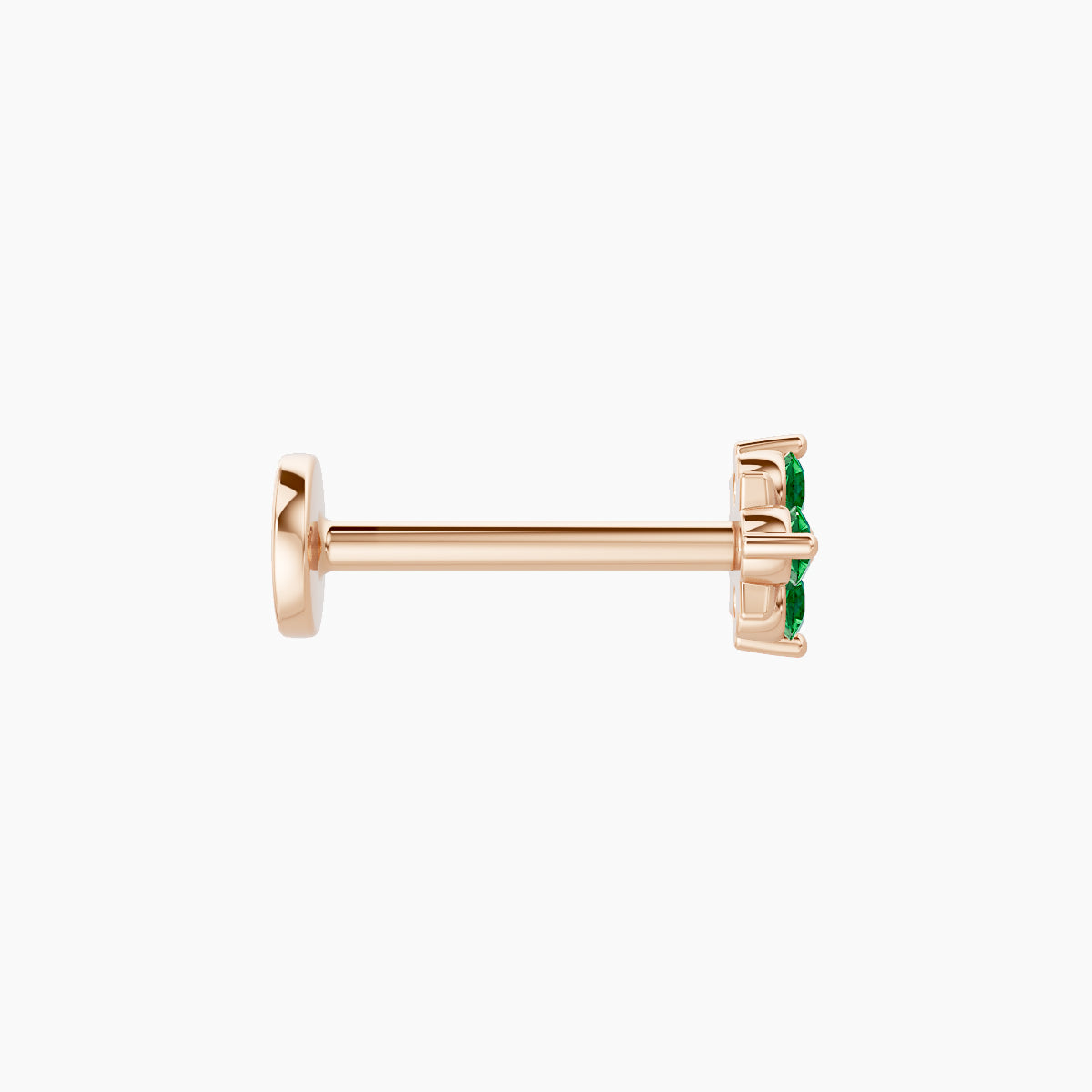 Nymph | 18k Rose Gold 8 mm 4.5 mm Flower Emerald Nose Piercing