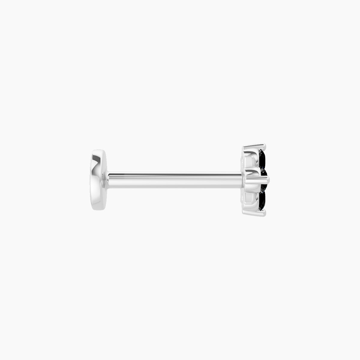 Nymph | 18k White Gold 8 mm 4.5 mm Flower Black Diamond Nose Piercing